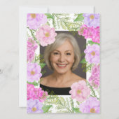 Invitation Painted Flower Custom Photo Template 90th Birthday (Dos)