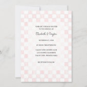 Invitation Painted Pink Checkerboard Pattern Wedding (Devant)
