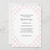 Invitation Painted Pink Checkerboard Pattern Wedding (Devant)