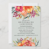 Invitation Paintes Fleurs Peintes Mariage de déjeuner (Devant)