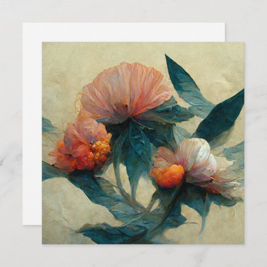 Invitation Painting flower (Devant / Derrière)