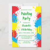 Invitation Painting Party Kids Birthday (Devant)