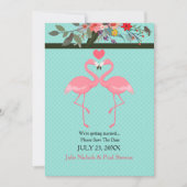 Invitation Paire de Flamants Roses (Devant)