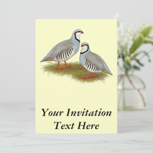 Invitation Paire de perdrix de Chukar (Debout devant)
