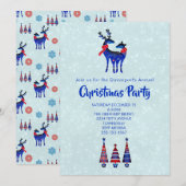 Invitation Paire de rennes de Noël nordiques pour fête (Devant / Derrière)