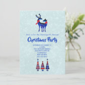 Invitation Paire de rennes de Noël nordiques pour fête (Debout devant)