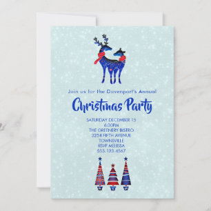 Invitation Paire de rennes de Noël nordiques pour fête
