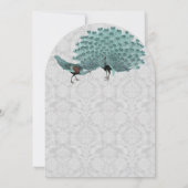 Invitation Paire Parfait Aqua Grey Peacock Élégance métalliqu (Dos)