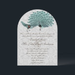 Invitation Paire Parfait Aqua Grey Peacock Élégance métalliqu<br><div class="desc">voir plus vintages paon</div>