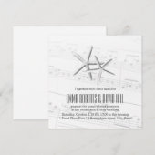 Invitation Paires élégantes de mariage musical d'étoiles de (Devant / Derrière)