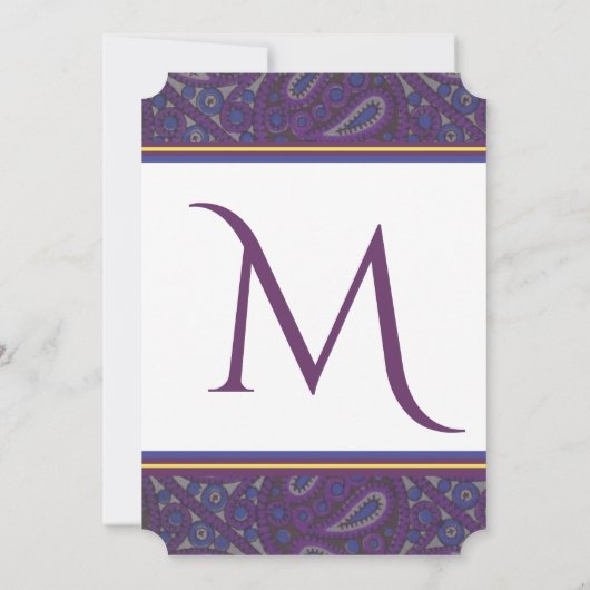 Invitation Paisley à prune violette (Dos)