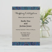 Invitation Paisley Bleu Indien Boho Classique Vintage (Debout devant)