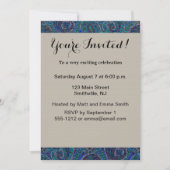 Invitation Paisley Blue Indian Boho Motif (Devant)