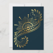 Invitation Paisley indienne Mehndi turquoise vert mignon mari (Dos)