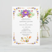 Invitation Paisley Lotus Flower (Debout devant)