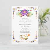 Invitation Paisley Lotus Flower Indian Couples Douche (Debout devant)