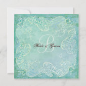 Invitation Paisley Moderne Floral Floral Mariage (Dos)