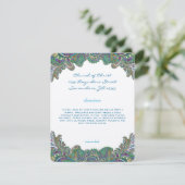 Invitation Paisley Peacock Couleurs Mariage Direction Récepti (Debout devant)