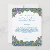Invitation Paisley Peacock Couleurs Mariage Direction Récepti (Devant)