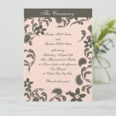 Invitation Paisley rose et Brown (Debout devant)