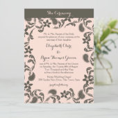 Invitation Paisley rose et Brown (Debout devant)