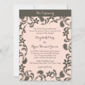 Invitation Paisley rose et Brown (Devant)