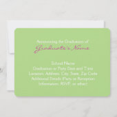 Invitation Paisley Rose et Green Graduation (Dos)