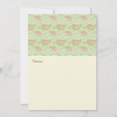 Invitation Paisley Verte et Rose (Dos)