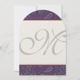 Invitation Paisley violet et or
