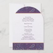 Invitation Paisley violet et or (Devant)