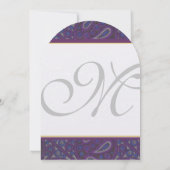 Invitation Paisley violet et or (Dos)