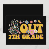 Invitation Paix 7e année Groovy Dernier jour d'école (Devant / Derrière)