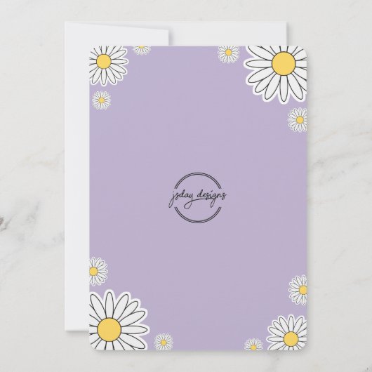 Invitation Paix Amour & Amusement Fille Hippie Groovy Soleil  (Dos)