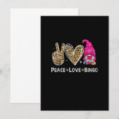 Invitation Paix Amour Bingo Amusant Amateur de Bingo Chanceux (Devant / Derrière)