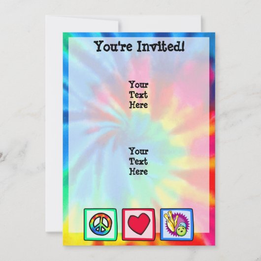 Invitation Paix, Amour, Bowling (Devant)