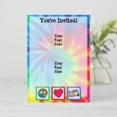 Invitation Paix, amour, chien grincheux (Debout devant)