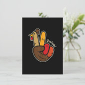 Invitation Paix Amour Dinde Grateful Dinde Signe de la main M (Debout devant)