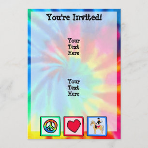 Invitation Paix, Amour, Equestre