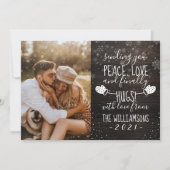 Invitation Paix, amour et enfin des câlins ! | Noël 2021 Phot (Devant)