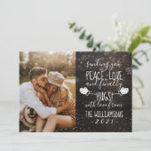 Invitation Paix, amour et enfin des câlins ! | Noël 2021 Phot (Debout devant)