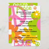 Invitation Paix, amour et fête (Devant / Derrière)