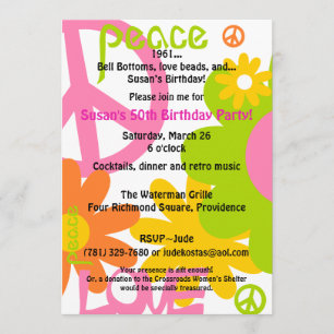 Invitation Paix, amour et fête