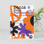 Invitation Paix, amour et Halloween (Debout devant)