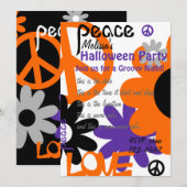 Invitation Paix, amour et Halloween (Devant / Derrière)