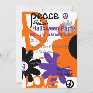 Invitation Paix, amour et Halloween