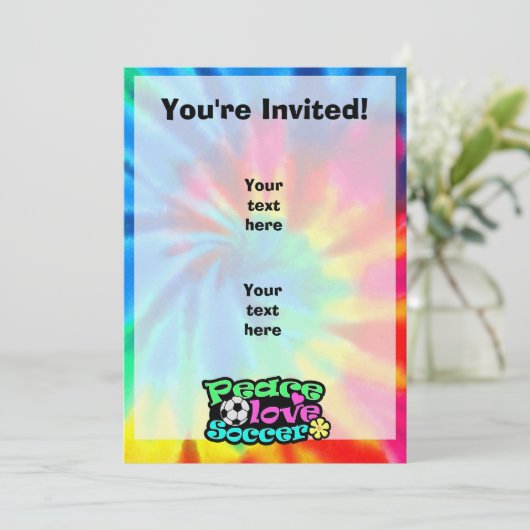 Invitation Paix, amour, le football ; Rétro (Debout devant)