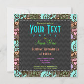 Invitation Paix, amour, musique (Dos)