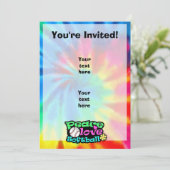 Invitation Paix, amour, softball (Debout devant)