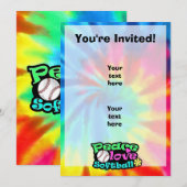 Invitation Paix, amour, softball (Devant / Derrière)