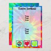 Invitation Paix, amour, tennis (Devant / Derrière)